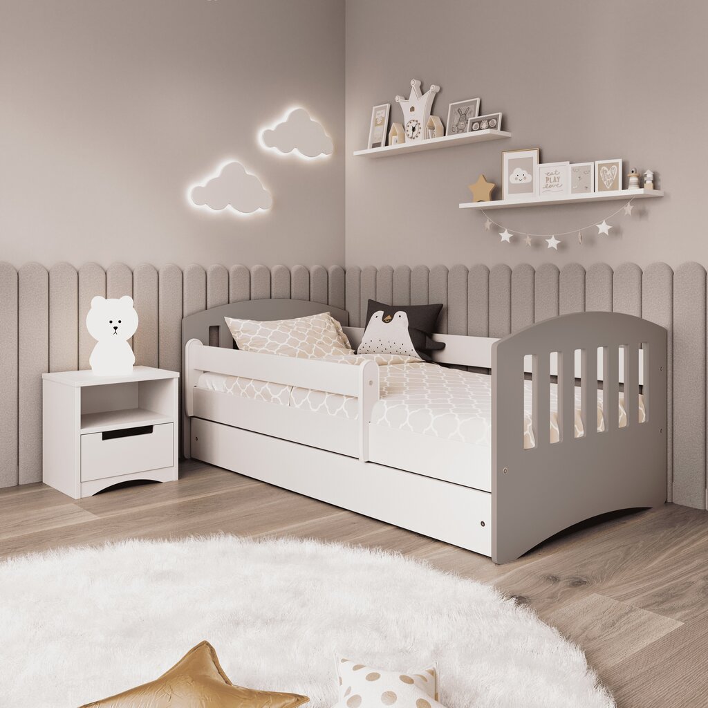 Bērnu gulta Kocot Kids Classic, 160x80 cm, pelēka cena un informācija | Bērnu gultas | 220.lv