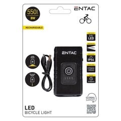 Аккумуляторный велосипедный фонарь Entac 8W USB 550Lm цена и информация | Велосипедные фонари, отражатели | 220.lv