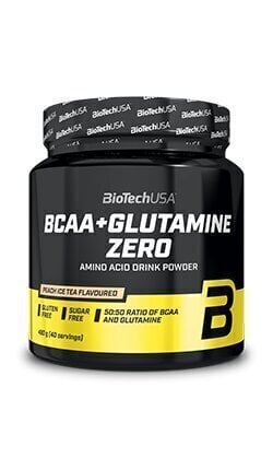 Biotech BCAA + Glutamine Zero 480 g, persiku garša цена и информация | Aminoskābes | 220.lv