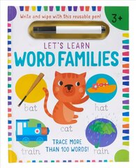Let's Learn: Word Families (Write and Wipe): (Early Reading Skills, Letter Writing Workbook, Pen Control) cena un informācija | Grāmatas mazuļiem | 220.lv