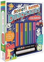 Robots, Racers, Dinosaurs Colouring цена и информация | Книги для малышей | 220.lv