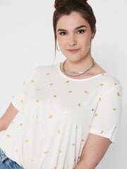 Only Carmakoma sieviešu T-krekls, balts/zeltains cena un informācija | T-krekli sievietēm | 220.lv