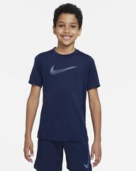 Nike детская футболка DM8535*410, тёмно-синий 195871914973 цена и информация | Рубашки для мальчиков | 220.lv