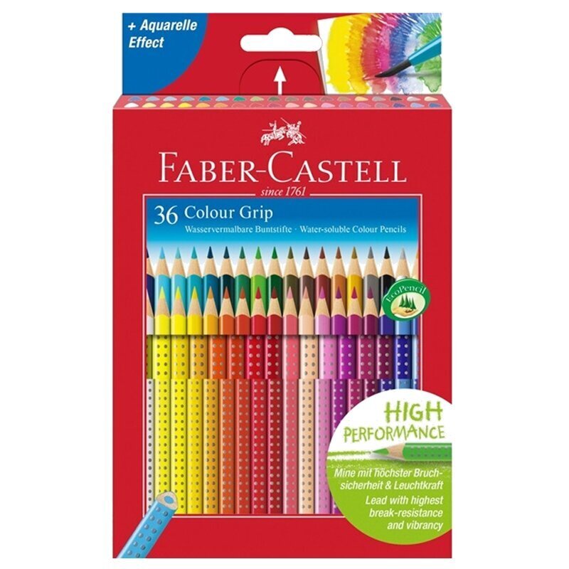 Krāsainie zīmuļi Faber-Castell Colour Grip, 36 krāsas цена и информация | Modelēšanas un zīmēšanas piederumi | 220.lv