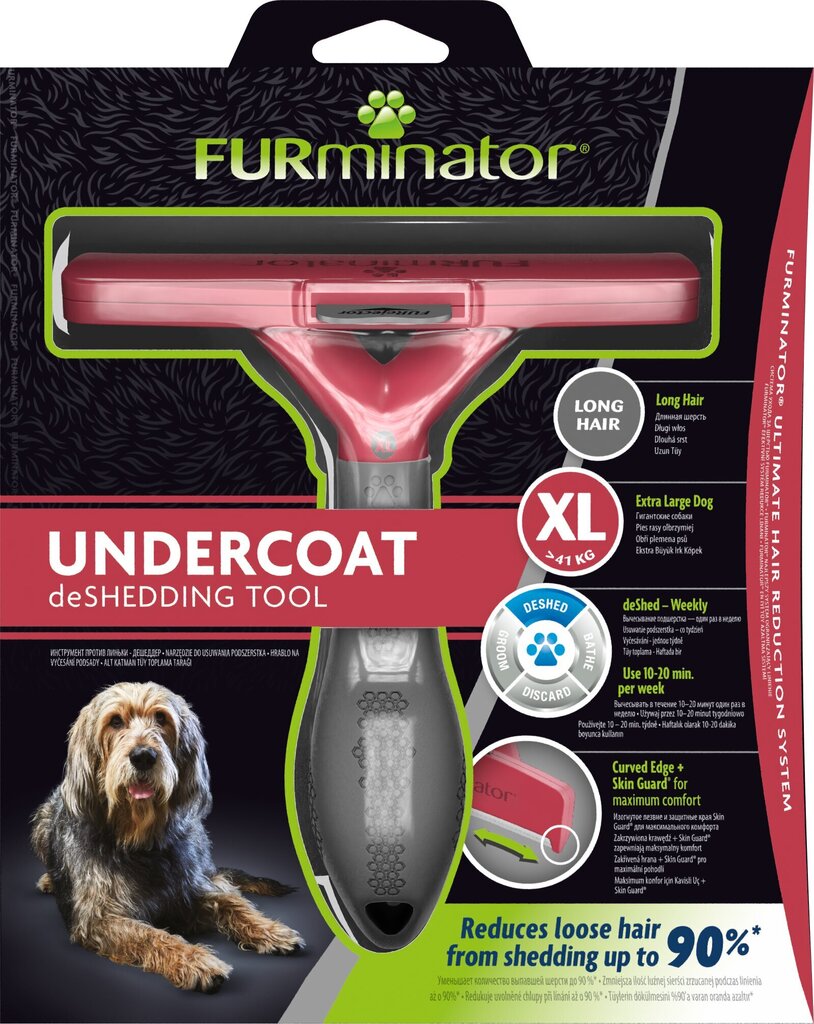 FURminator deShedding ķemme XL gara apaļa Suņiem цена и информация | Kopšanas līdzekļi dzīvniekiem | 220.lv