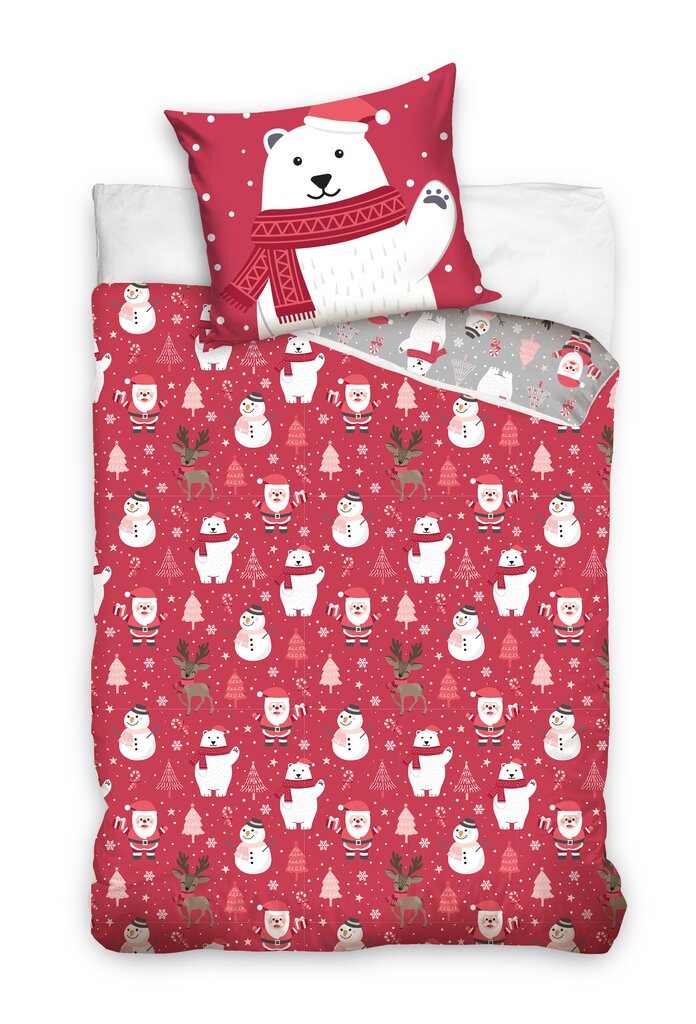 Bērnu Ziemassvētku divpusējs gultas veļas komplekts, 140x200, 2 daļu cena un informācija | Bērnu gultas veļa | 220.lv