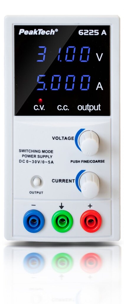 Digitālais barošanas avots DC 0 - 30 V / 0 - 5 A PeakTech® P 6225 A цена и информация | Barošanas avoti | 220.lv