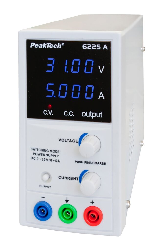 Digitālais barošanas avots DC 0 - 30 V / 0 - 5 A PeakTech® P 6225 A цена и информация | Barošanas avoti | 220.lv