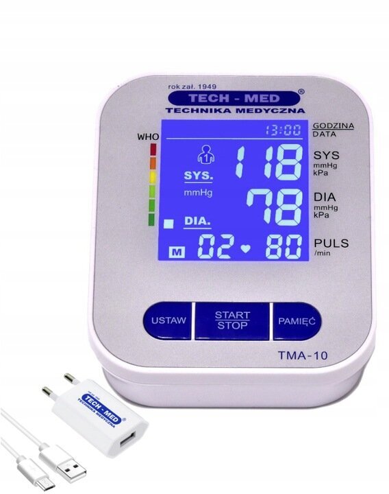 Digitālais asinsspiediena mērītājs ar barošanas bloku, iekļauts USB AC POWER ADAPTER!!! цена и информация | Asinsspiediena mērītāji | 220.lv