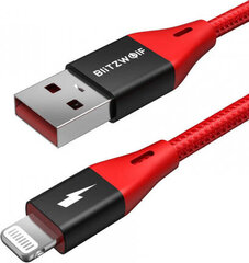 USB-C Cable for Lightning BlitzWolf MF-10 Pro, MFI, 20W, 1.8 м (red) цена и информация | Кабели для телефонов | 220.lv