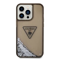 Guess PC/TPU Liquid Glitter Triangle Logo Case for iPhone 14 Pro Max Black cena un informācija | Telefonu vāciņi, maciņi | 220.lv