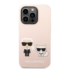 Karl Lagerfeld MagSafe Compatible Case Liquid Silicone Karl and Choupette for iPhone 14 Pro Max Pink cena un informācija | Telefonu vāciņi, maciņi | 220.lv