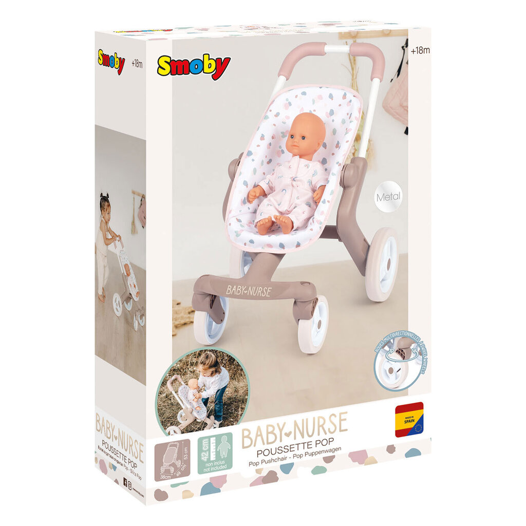 Leļļu rati Smoby Baby Nurse cena un informācija | Rotaļlietas zīdaiņiem | 220.lv