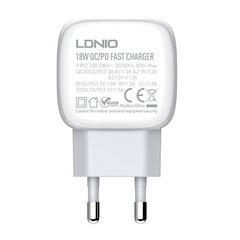 Зарядное устройство для телефона LDNIO A2313C, USB + USB-C, PD + QC 3.0, 20 Вт (white) цена и информация | Зарядные устройства для телефонов | 220.lv