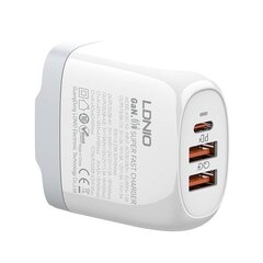 Зарядное устройство для телефона LDNIO A3511Q, 2x USB + USB-C, 65 Вт (white) цена и информация | Зарядные устройства для телефонов | 220.lv