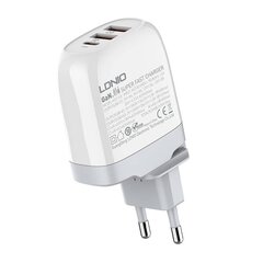 GaN lādētājs LDNIO A3511Q, 2x USB + USB-C, 65W (balts) cena un informācija | Lādētāji un adapteri | 220.lv