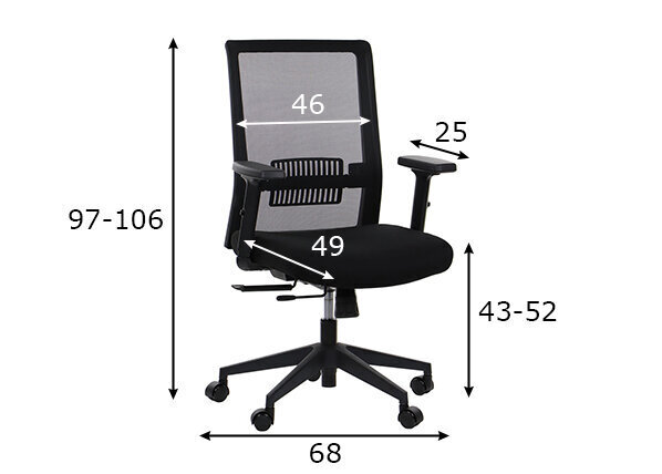 Biroja krēsls Stema Riverton M/L, melns cena un informācija | Biroja krēsli | 220.lv