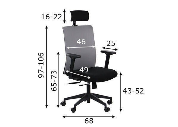 Biroja krēsls Stema Riverton, melns/pelēks цена и информация | Biroja krēsli | 220.lv