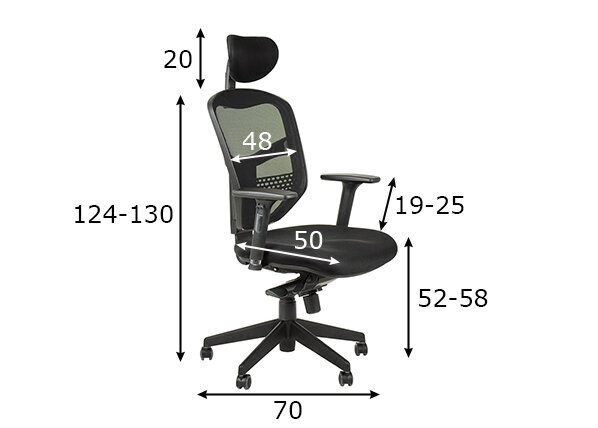 Biroja krēsls Stema HN-5038, melns цена и информация | Biroja krēsli | 220.lv