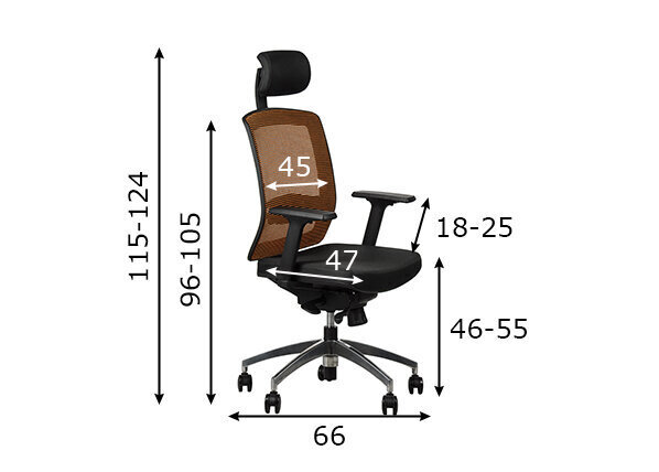 Biroja krēsls A2A GN-301, alumīnija/oranžas krāsas cena un informācija | Biroja krēsli | 220.lv