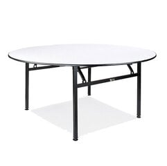 Āra galds Tonro, D180, balts/melns cena un informācija | Dārza galdi | 220.lv