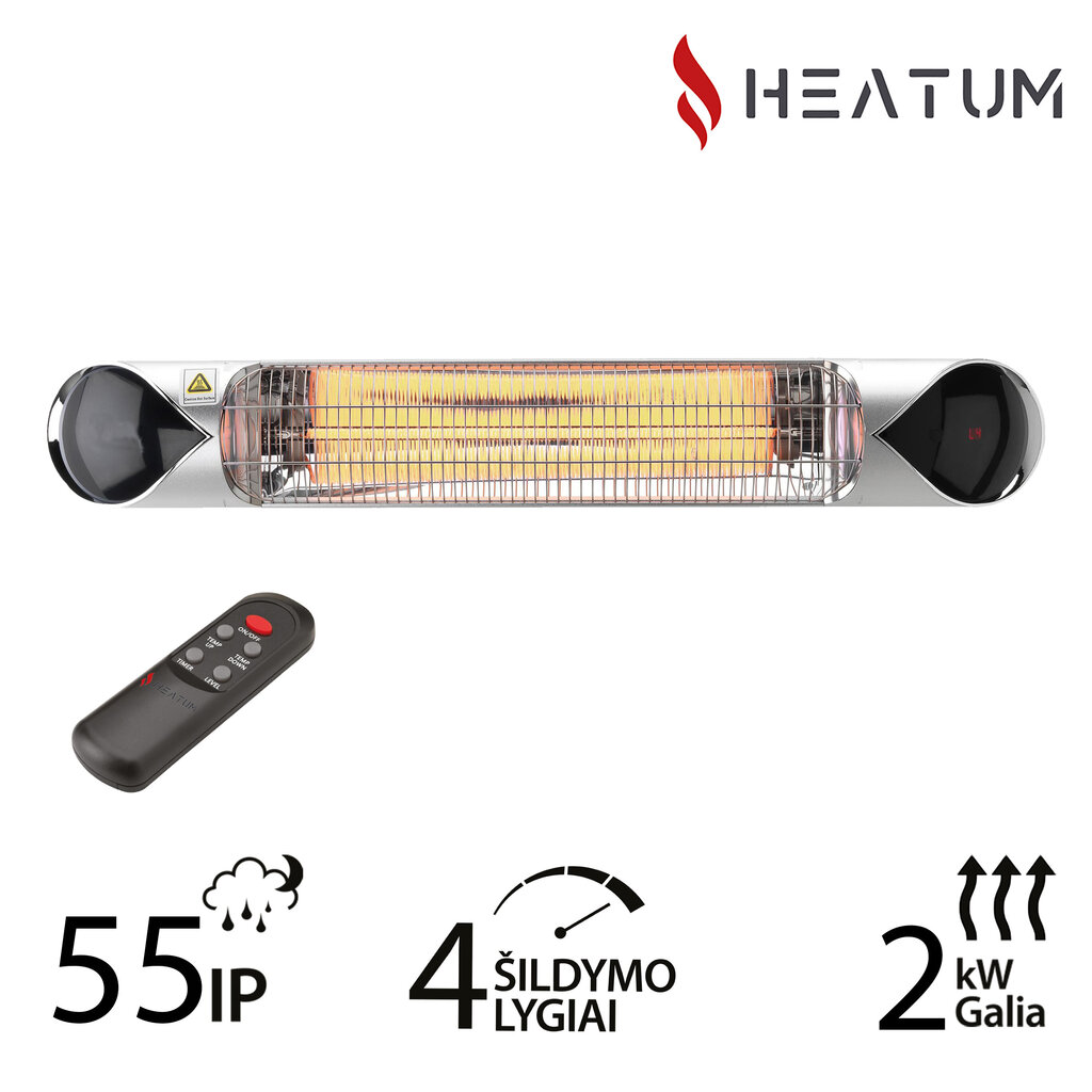 Infrasarkano staru sildītājs Heatum H2000R CORE SILVER цена и информация | Sildītāji | 220.lv