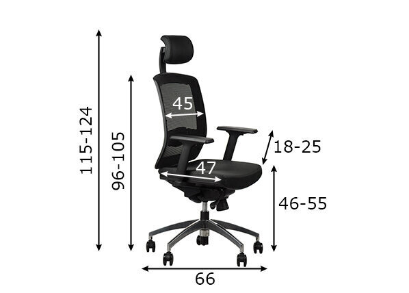 Biroja krēsls A2A GN-301, alumīnija/melns cena un informācija | Biroja krēsli | 220.lv