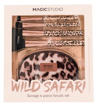 Grima otas Magic Studio Wild Safari Savage, 4 gab. cena un informācija | Kosmētikas otas, sūkļi | 220.lv