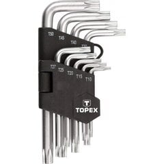 Набор ключей Torx T10-T50, Г-образные, 9 шт. Topex 35D960 цена и информация | Механические инструменты | 220.lv