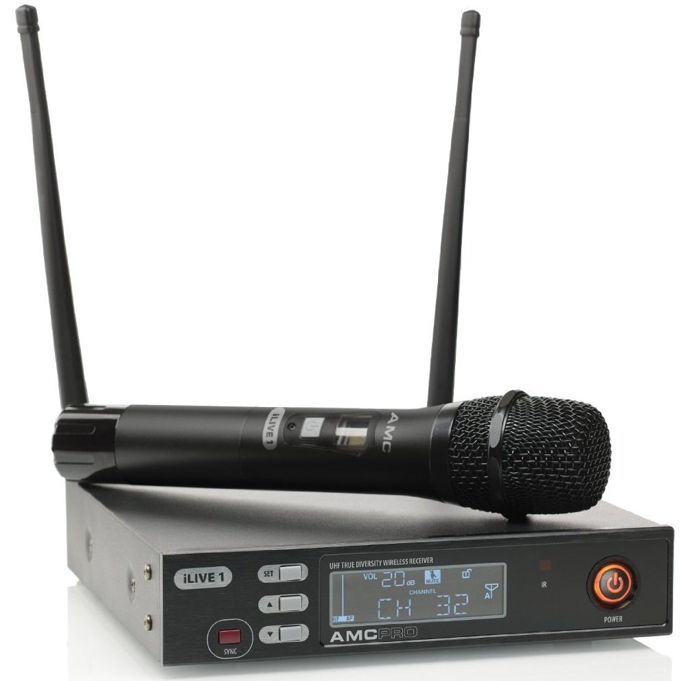 AMC iLive 1 bezvadu mikrofona komplekts ar rokas mikrofonu (606-621 MHz) cena un informācija | Mikrofoni | 220.lv