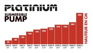 Ūdens sūknis Platinium 2500l/h, H.250cm, cena un informācija | Kanalizācijas sūkņi, ūdens sūkņi netīram ūdenim | 220.lv