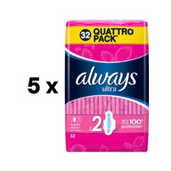 Higiēniskās paketes ALWAYS Ultra Super Plus, 32 gab., iepakojumā 5 gab. cena un informācija | Tamponi, higiēniskās paketes, ieliktnīši | 220.lv