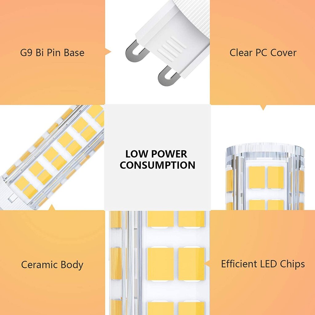 LED spuldzes iepakojumā 10 gab. G.LUX GR-LED-G9-8 W 4000 K cena un informācija | Spuldzes | 220.lv