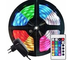 RGB LED lente 5 m, 3528 ar tālvadības pulti, ūdensizturīga цена и информация | Светодиодные ленты | 220.lv