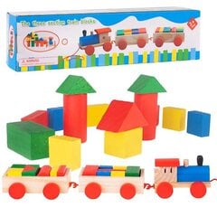 Vilciens ar koka klucīšiem cena un informācija | Attīstošās rotaļlietas | 220.lv