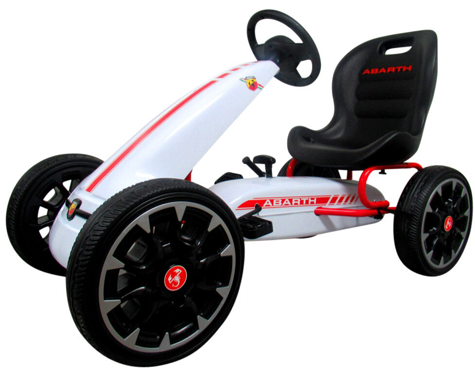 Pedāļu kartings gokarts ABARTH G6 bērniem, balts cena un informācija | Bērnu elektroauto | 220.lv