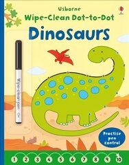 Wipe-clean Dot-to-dot Dinosaurs цена и информация | Книги для малышей | 220.lv