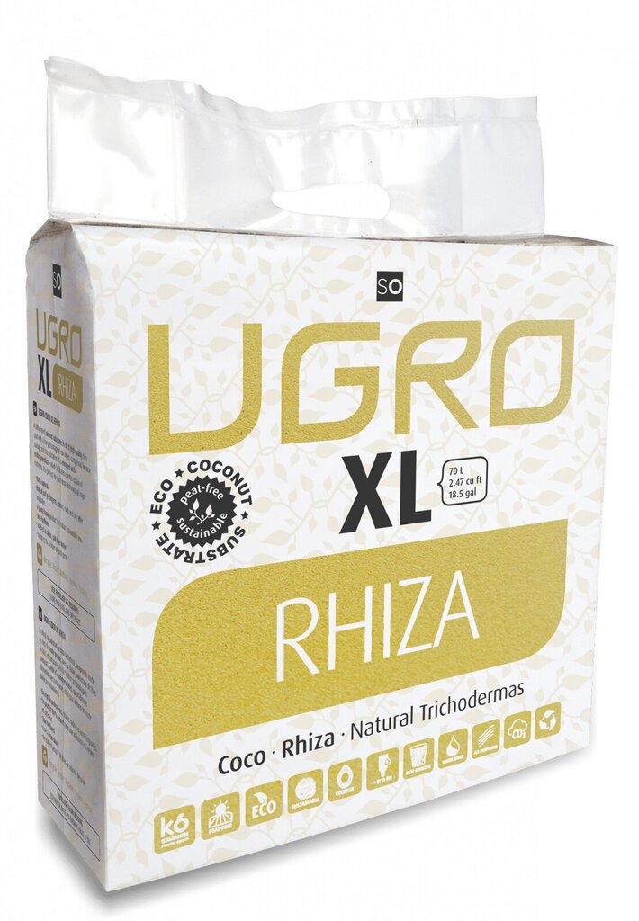 Kokosriekstu substrāts XL Rhiza UGro 70L ar endomikorizu cena un informācija | Grunts, zeme, kūdra, komposts | 220.lv
