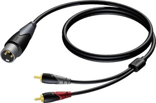 Procab CLA703/1.5, RCA/XLR, 1.5 m cena un informācija | Kabeļi un vadi | 220.lv