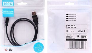 TB AKTBXKU3PBAW10B, USB/miniUSB, 1 m цена и информация | Кабели и провода | 220.lv