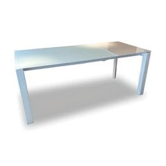Paplašināms galds BADEN-BADEN white, ar rūdītu stiklu цена и информация | Кухонные и обеденные столы | 220.lv