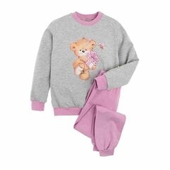 Пижама для девочек, серая и фиолетовая, плюшевый мишка, Tup Tup цена и информация | Пижамы, халаты для девочек | 220.lv