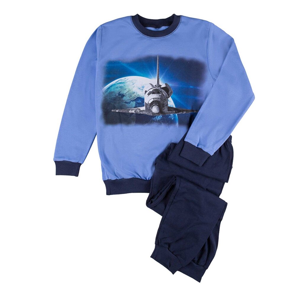 Zila un tumši zila pidžama zēniem, kosmosa kuģis, Tup Tup цена и информация | Zēnu pidžamas, halāti | 220.lv