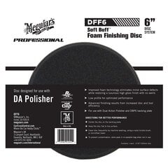 Meguiars DFF6 PRO 6'' 150 mm Soft Buff DA (divdarbības) paralona disks — universāls ar lipīgu fiksāciju jebkuram pulētājam (ASV) cena un informācija | Auto piederumi | 220.lv