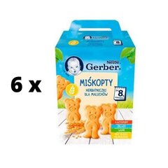 Печенье Gerber «Мишки», 6x180г x 6 шт. упаковка цена и информация | Батончики | 220.lv