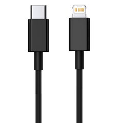 Кабель данных и заряда DCO USB-C на Lightning, для Apple iPhone 13 Mini Pro Max 1м, черный A2249, MXOK2ZM/A, OEM цена и информация | Кабели для телефонов | 220.lv