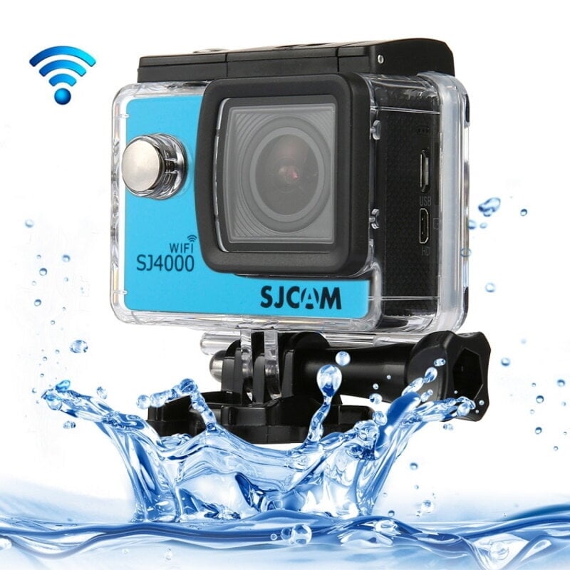 SJCam SJ4000 Wi-Fi Ūdendroša 30m Sporta Kamera 12MP 170 grādi 1080p HD 30fps 2.0" LCD Ekrāns Zila cena un informācija | Sporta kameras | 220.lv