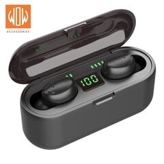 WoW F9 Sporta & Izklaides Super-Fit TWS Bluetooth 5.1 Stereo Austiņas ar HD Mik. LED uzlādes USB Powerbank Melna цена и информация | Наушники | 220.lv