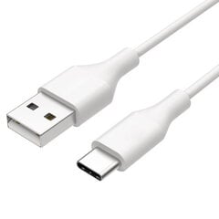 Кабель данных и быстрого заряда DCO, TPE, USB на USB-C, Type-C, 2.4A, 1 м, белый цена и информация | Кабели для телефонов | 220.lv