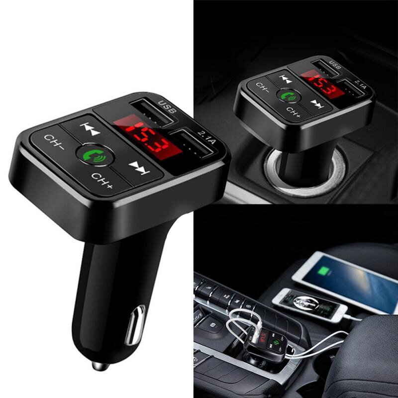 Moduliators Riff CAR-B2 Bluetooth FM / MP3 raidītājs Automašīnas lādētājs 2x USB QC3.0 3.1A/1A Melns cena un informācija | FM Modulatori | 220.lv